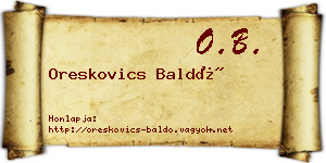 Oreskovics Baldó névjegykártya